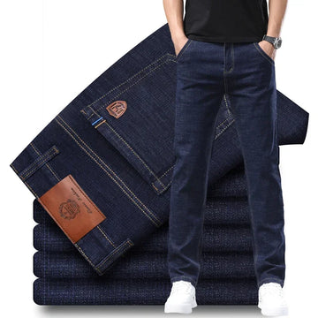 Fashion Men Jeans Stretch Straight Leg Casual Slim Fit Denim Pants Male Brand Luxury Design Business Classic Trousers Large Size