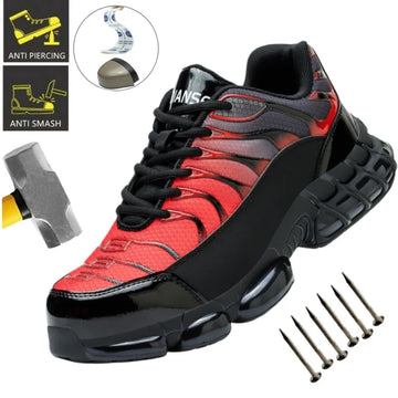New Steel Toe Work Shoes Men Women Safety Shoes Air Cushion Work Safety Sneakers Anti-Smash Work Boots Breathable Shoes Male
