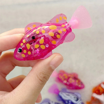 Children's Holiday Gift Bath Electronic Interactive Toy Light Swimming Fishing Simulation Color Pet Fish