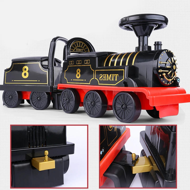 Kids Train Riding Toy Ailway Classical Electric Model Can Carry A Small Train Rail Car Children's Baby Walker Stroller Toys Boys