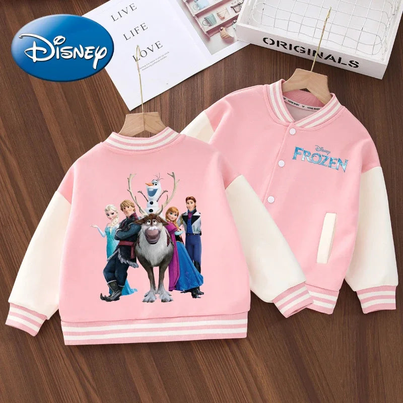 Disney Frozen Elsa Girl Boy Jacket Coat Children Teen Coats Spring Autumn Kid Single Breasted Jacket Casual Sport Outerwear