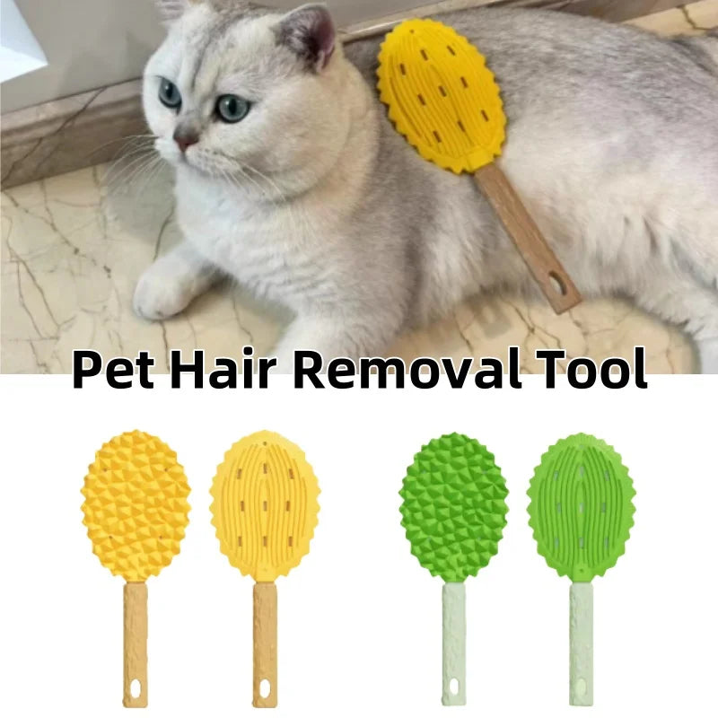 Pet Hair Remover Comb Creative Durian-Style Massage Brush Soft Rubber Tips Grooming Tool Non-Slip Handle for Cats Hair Remover