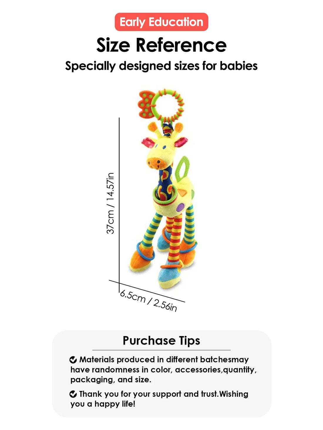1pcs Random Soft Giraffe Handbells Rattles Plush Infant Baby Development Handle Toys WIth Teether Baby Toy For Newborn Gifts