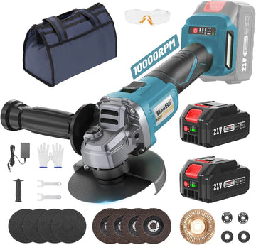 SEESII Cordless Angle Grinder AG0200S 10000RPM Brushless Electric Metal Grinder Tool for Precision Cutting & Grinding 2x4.0Ah