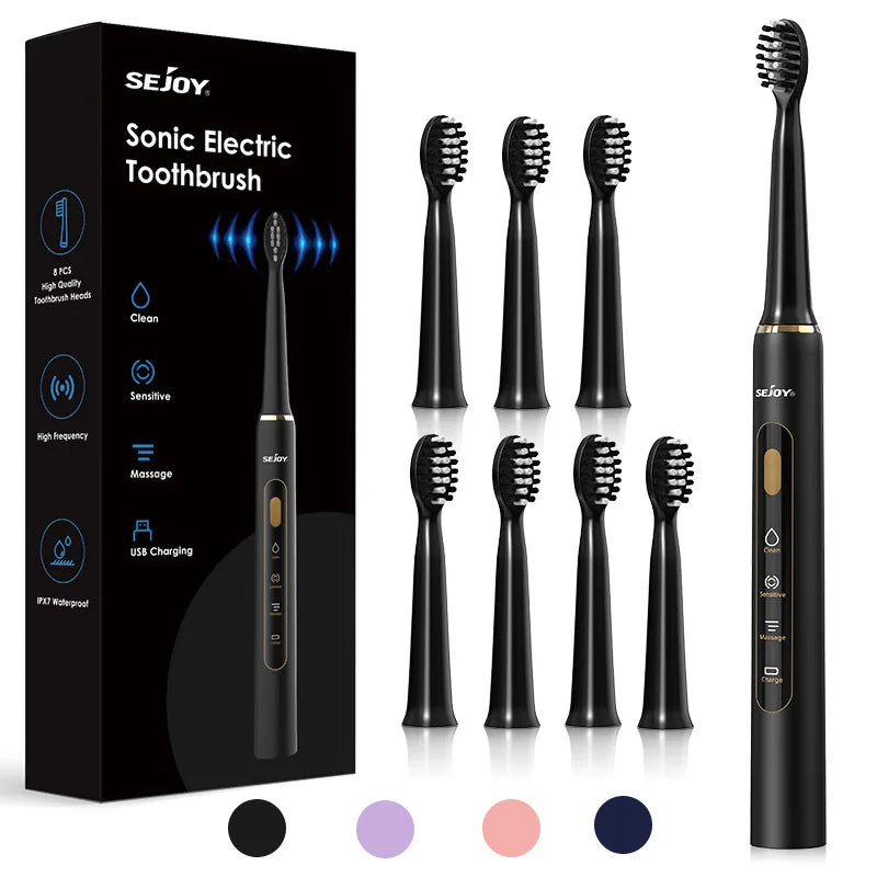SEJOY Sonic Electric Toothbrush Personal Care Oral Cleaning Appliances IPX7 With 3 Modes Smart Rechargeable Automatic Toothbrush