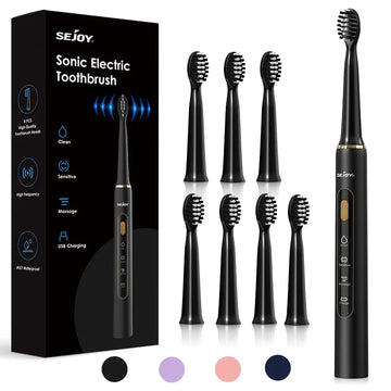 SEJOY Sonic Electric Toothbrush Personal Care Oral Cleaning Appliances IPX7 With 3 Modes Smart Rechargeable Automatic Toothbrush