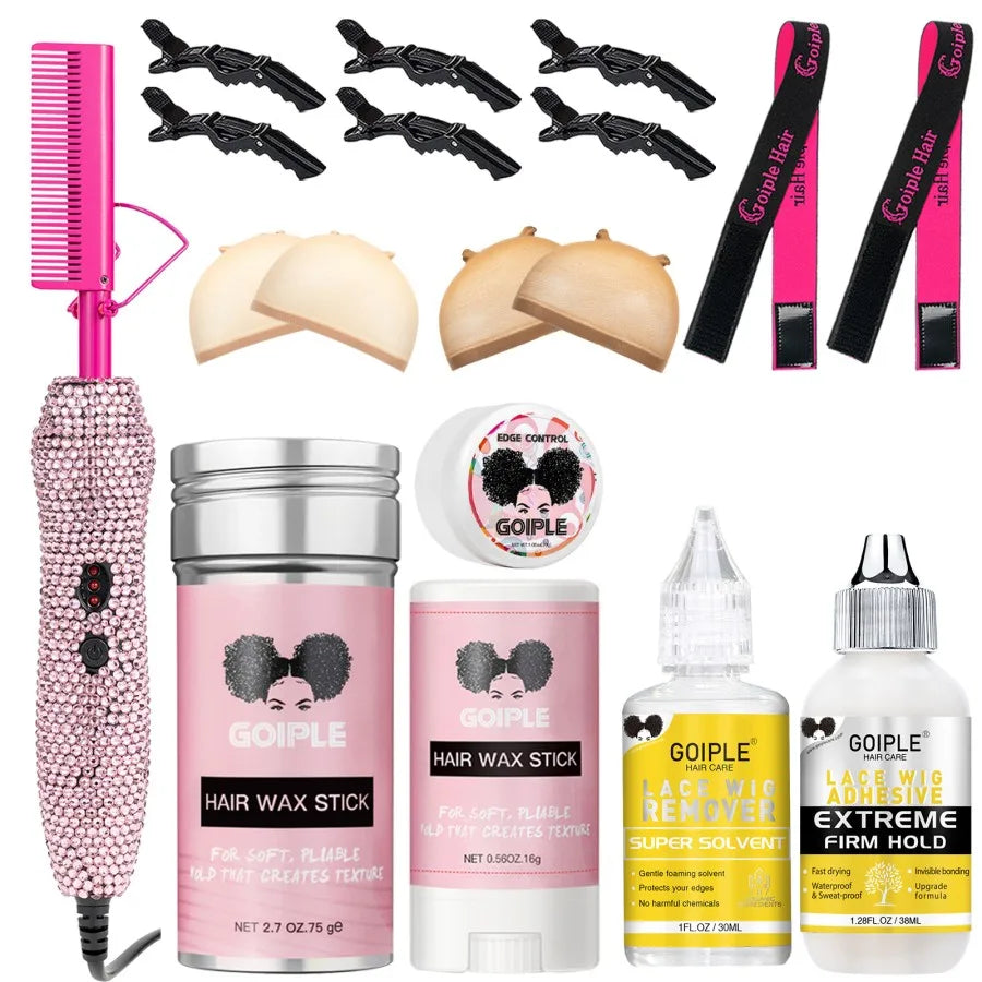 Professional Electric Comb Hot Press Comb Straightening Brush Hair Iron 2-In-1 Curling Iron Fast Heating Curler Styling Tools