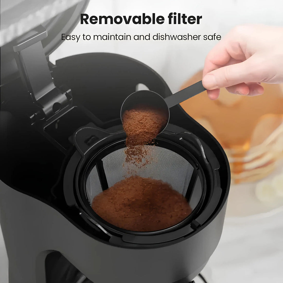 5-Cup Fast Brew Drip Coffee Maker –Quick Heat, Anti-Drip & Detachable Funnel & Filter, 700W Beginner-Friendly Espresso Machine w