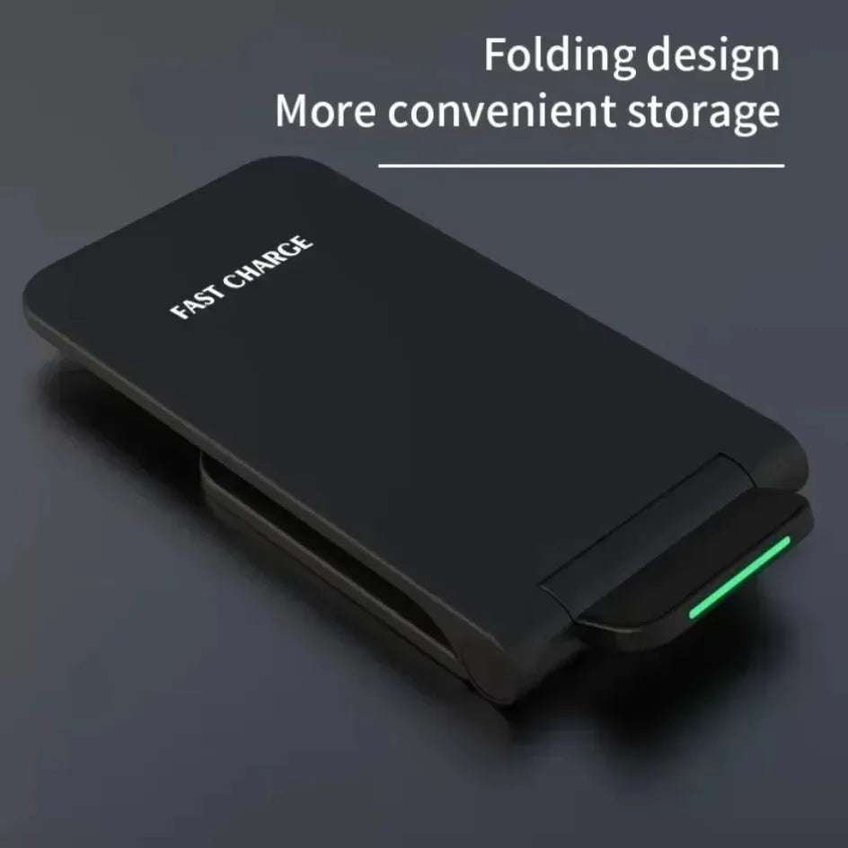 Foldable Fast Charging Station Wireless Charger Desktop Stand For iPhone 11 12 13 14 15 16 X Pro Max Samsung S24 S23 S22 Xiaomi