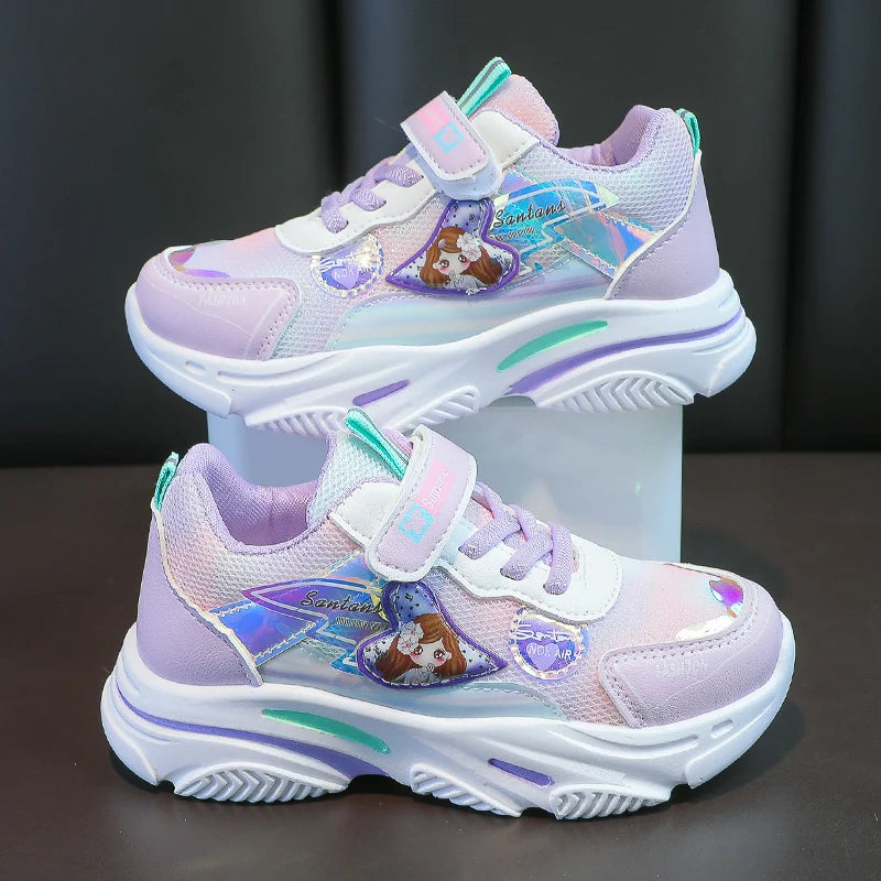 Princess Sports Shoes for Kids, Breathable Summer Girls Sneakers