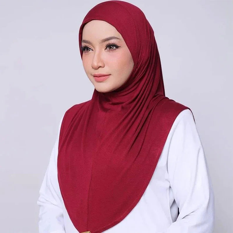 New Instant Ready to Wear Hijab Muslim Women Stretchy Sports Jersey Hijab Scarves Malaysia Headwraps Caps