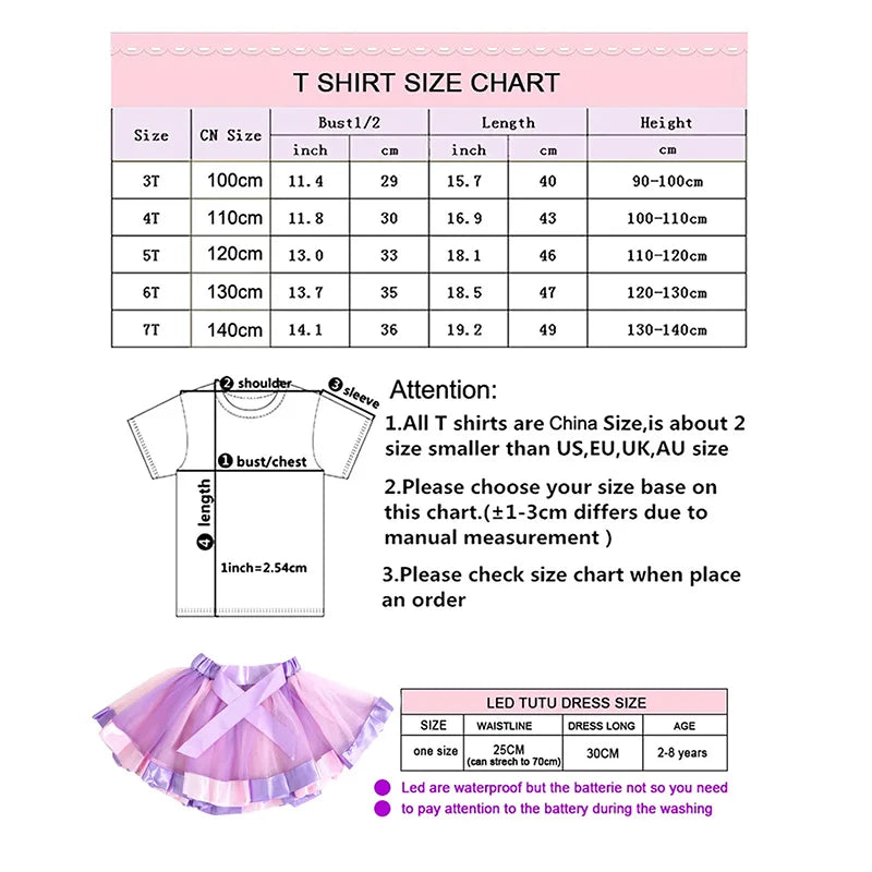 Girl Set Tshirt Tutu Dress Outfits Toddler Baby Dress Rainbow SetsTshirt Girls Toddler Girl Clothes  Kids 2 Piece Sets Outfits