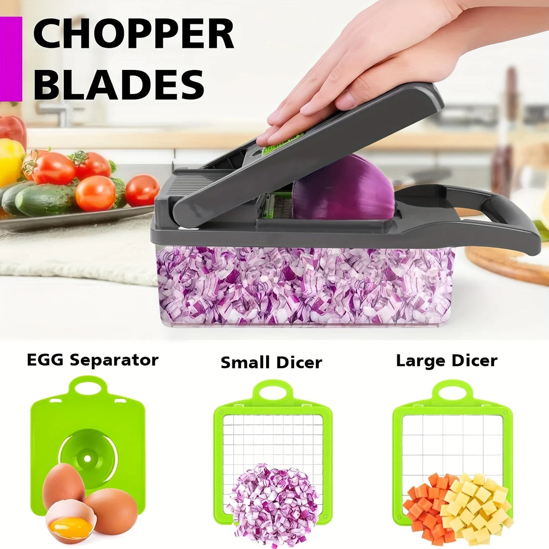 16-in-1 Vegetable Chopper, Professional Onion Chopper, Multifunctional Food Chopper, Kitchen Vegetable Slicer And Dicer, Vegetab