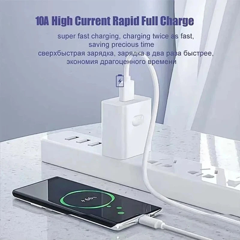 QCMAX 3PCS 10A 100W Type C Super Fast Charging Ctype Cable Data Cord For Samsung Huawei Xiaomi Redmi Quick Charing USB C Cables