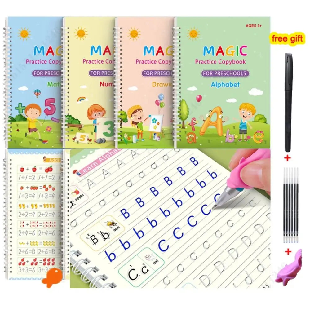 Writing Exercise Books English Groove Magic Practice Copybook Children's Book Learning Numbers Letters Alphabet Calligraphy Gift