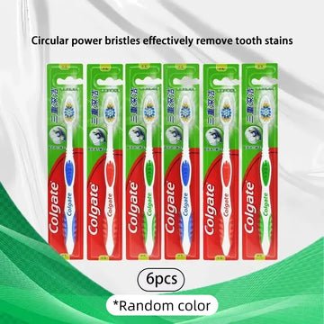 Colgate 6pcs  Random colors Adult Soft Bristle Toothbrush Whitening Oral Hygiene For Sensitive Gums And Teeth Manual Toothbrush