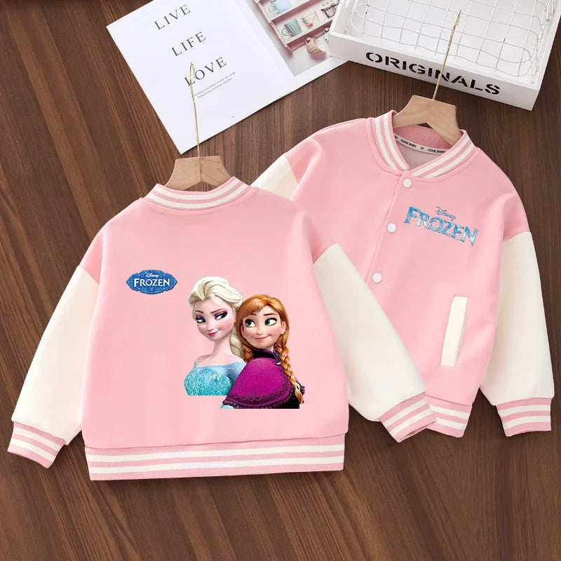 Disney Frozen Elsa Girl Boy Jacket Coat Children Teen Coats Spring Autumn Kid Single Breasted Jacket Casual Sport Outerwear
