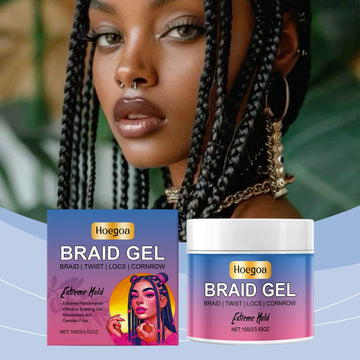 Styling Braiding Gel Wax Long Lasting Styling Braiding Gel Tames Frizz Edges Hair Gel Twist Styling Wax Hair Braiding Care 100g