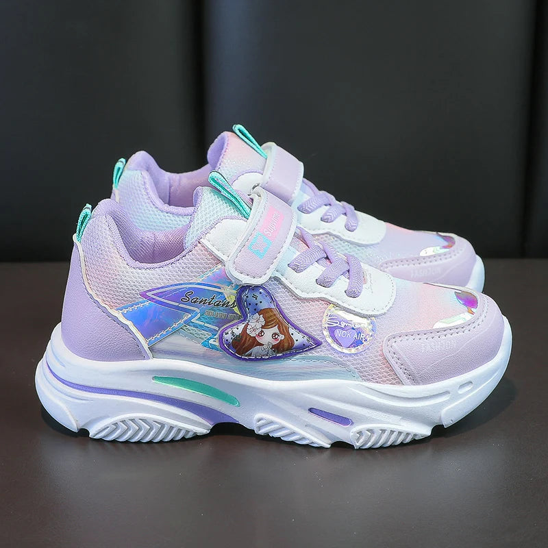 Princess Sports Shoes for Kids, Breathable Summer Girls Sneakers