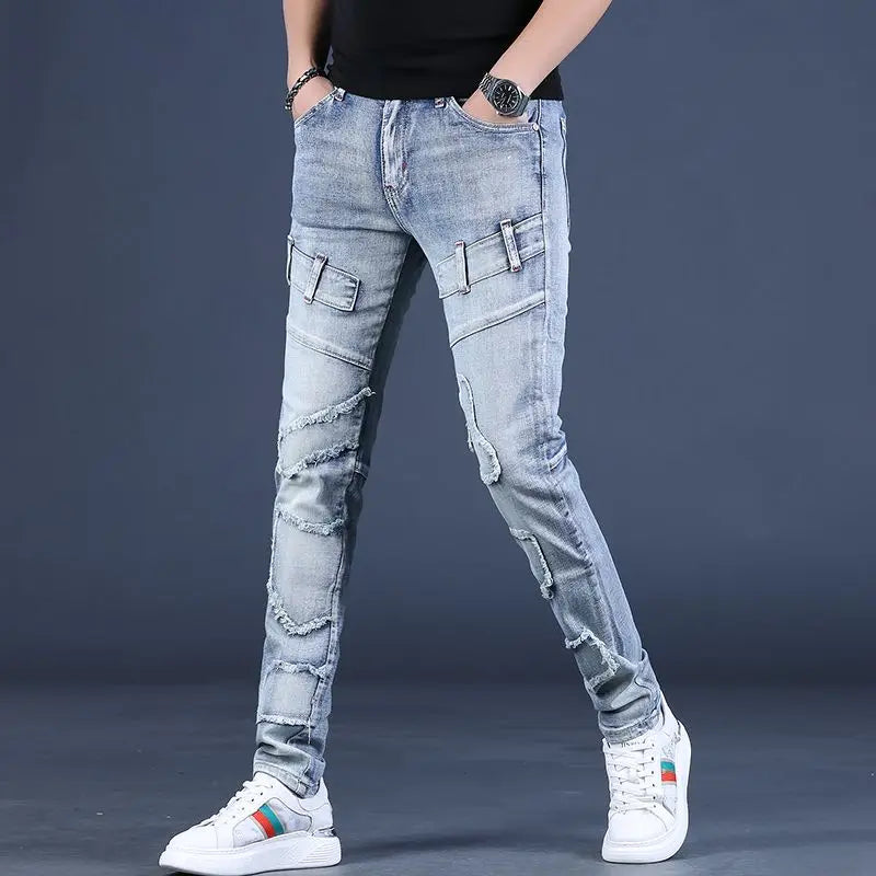 Skinny Jeans for Men Tight Pipe Slim Fit Trousers Korean Style Soft High Quality Casual Regular Xs Goth Tapered Man Cowboy Pants