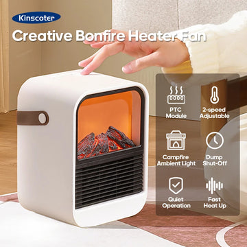 Fireplace Electric Heater Portable Desktop  Heating Stove Radiator with 3D LED Flame for Indoor Home Office Room Festival Gifts