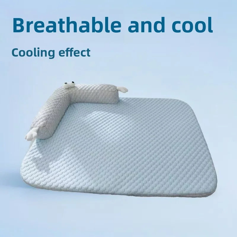 Breathable and non-stuffy dog bed, universal summer sponge dog bed, dog mat for heatstroke prevention, moisture absorption, deta