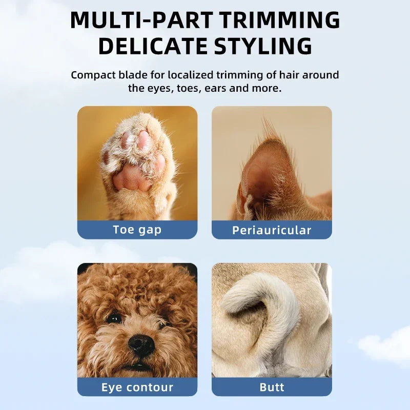 Type C Dog Paw Trimmer with LED Light Waterproof Pet Hair Trimmer with LED Display Dog Clippers for Grooming 18mm Widen Blade