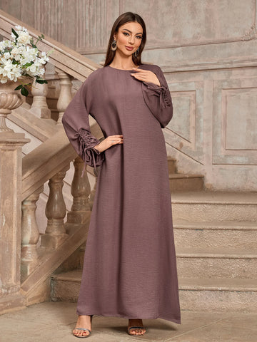 Closed Abaya Women Muslim Dress islamic Clothing Women Modest Dresses With Adjusted String Sleeves New Robe 2025 New Design