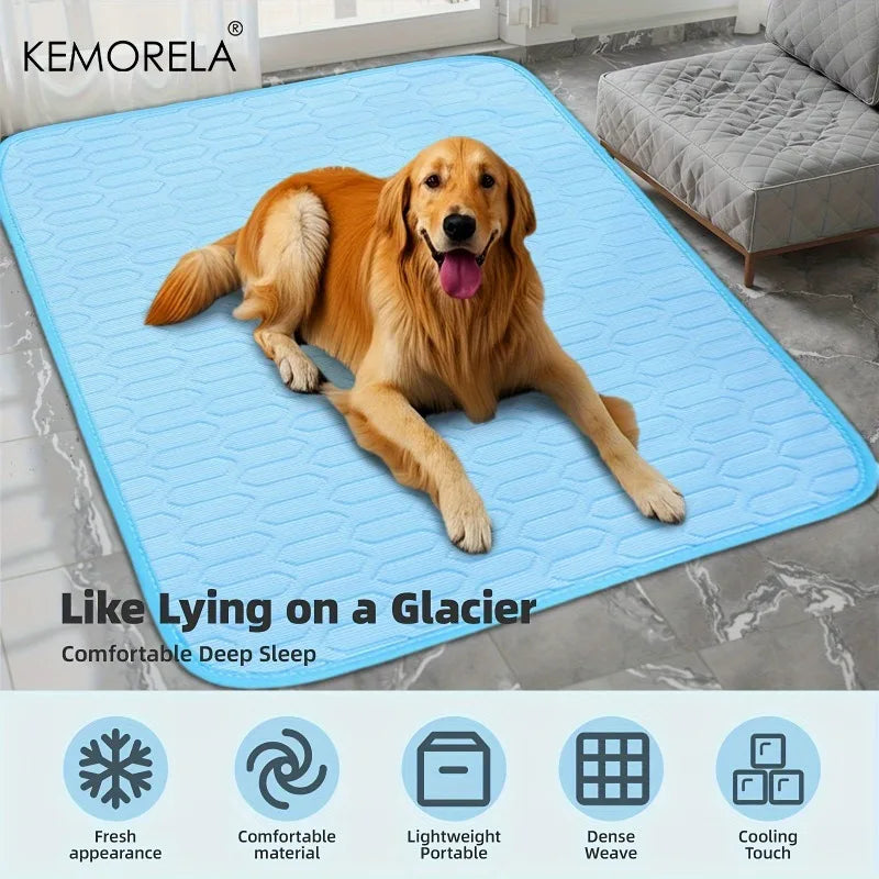 2025 Upgraded Ice-Cool Summer Pet Cooling Mat and Bed Sweat-Absorbent Fabric Available in 4 Sizes for Small Medium and Large Pet