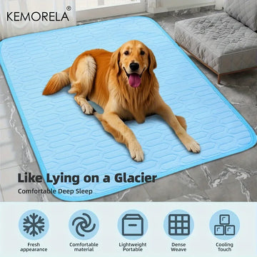 2025 Upgraded Ice-Cool Summer Pet Cooling Mat and Bed Sweat-Absorbent Fabric Available in 4 Sizes for Small Medium and Large Pet