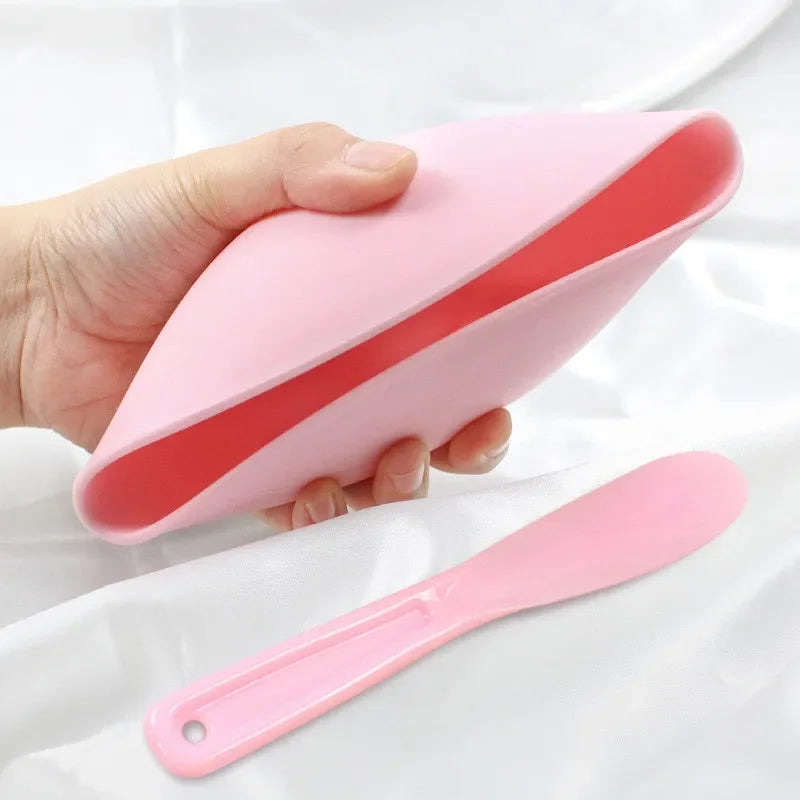 Silicone Face Mask Mixing Bowl Set Facial Care Mask Kit-Includes Mixing Bowl Stirring Stick Brush DIY Salon Make Up Supplies