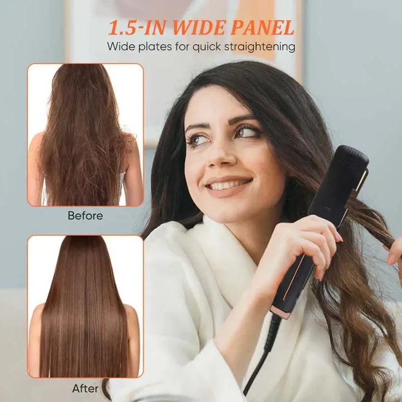 Professional Hair Straightener Curling Iron Ceramic Flat Iron Negative Ion Wide Plate Temperature Adjustable Hair Straightener
