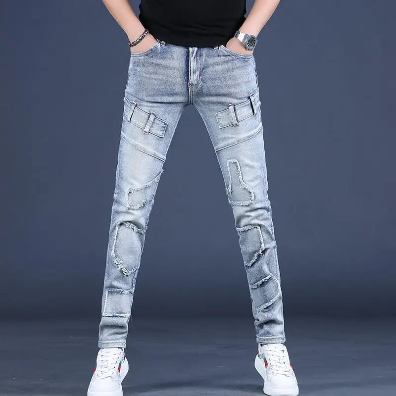 Skinny Jeans for Men Tight Pipe Slim Fit Trousers Korean Style Soft High Quality Casual Regular Xs Goth Tapered Man Cowboy Pants