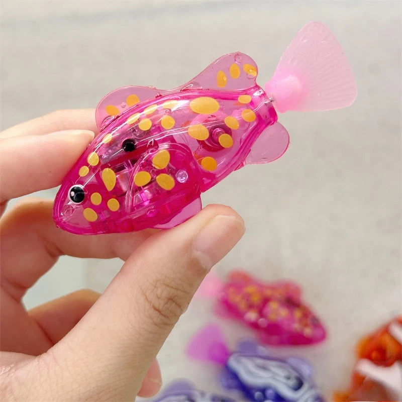 Children's Holiday Gift Bath Electronic Interactive Toy Light Swimming Fishing Simulation Color Pet Fish