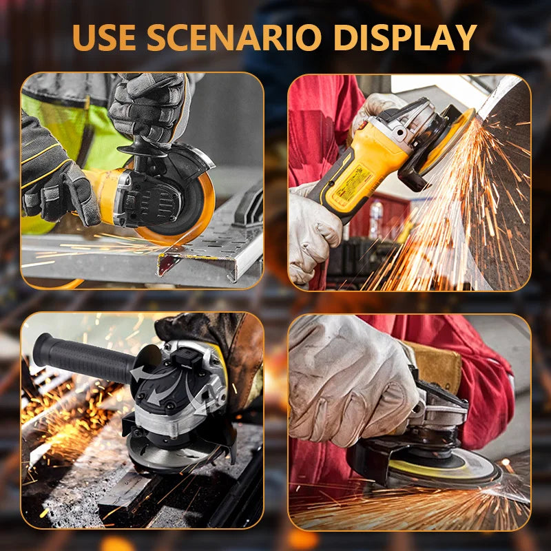 Electric Goddess 125mm Brushless For Dewalt 20V Battery Electric Angle Grinder Cordless Polishing Cutting Machine Power Tool